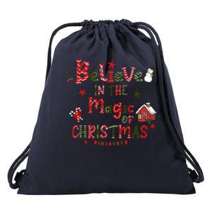 Believe In Magic Of Christmas Funny Xmas Snow Gift Drawstring Bag