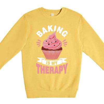 Baking Is My Therapy Great Gift Premium Crewneck Sweatshirt