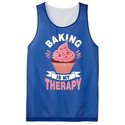 Baking Is My Therapy Great Gift Mesh Reversible Basketball Jersey Tank