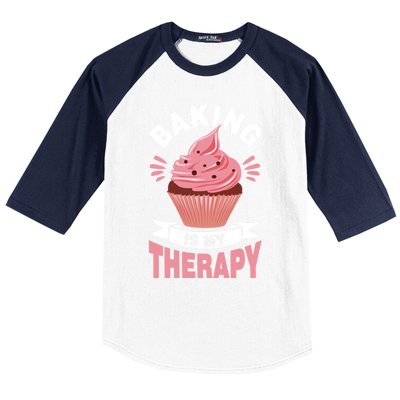 Baking Is My Therapy Great Gift Baseball Sleeve Shirt