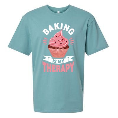 Baking Is My Therapy Great Gift Sueded Cloud Jersey T-Shirt