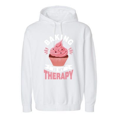 Baking Is My Therapy Great Gift Garment-Dyed Fleece Hoodie