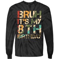 Bruh ItS My 8th Birthday 8th Year Old 8yr Birthday Boy Tie-Dye Long Sleeve Shirt