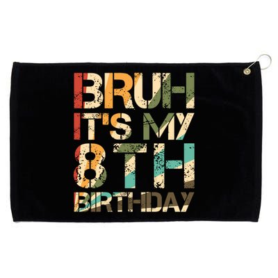 Bruh ItS My 8th Birthday 8th Year Old 8yr Birthday Boy Grommeted Golf Towel