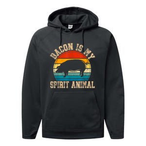 Bacon Is My Spirit Animal Retro Bbq Costume Pork Grill Performance Fleece Hoodie