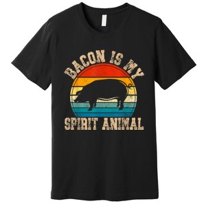 Bacon Is My Spirit Animal Retro Bbq Costume Pork Grill Premium T-Shirt