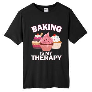 Baking Is My Therapy Cupcake Cake Pie Dessert Gift Tall Fusion ChromaSoft Performance T-Shirt