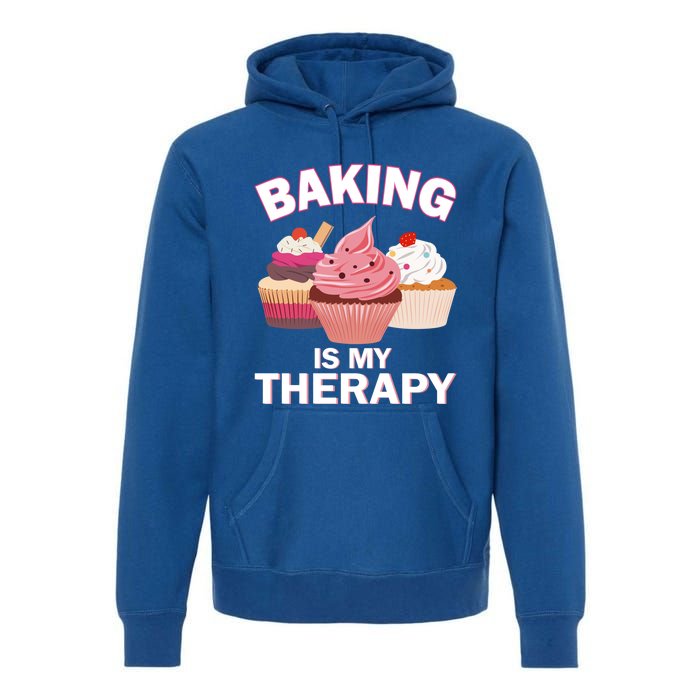 Baking Is My Therapy Cupcake Cake Pie Dessert Gift Premium Hoodie