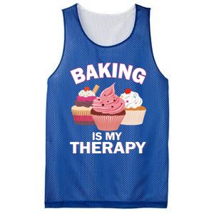 Baking Is My Therapy Cupcake Cake Pie Dessert Gift Mesh Reversible Basketball Jersey Tank