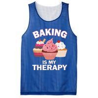 Baking Is My Therapy Cupcake Cake Pie Dessert Gift Mesh Reversible Basketball Jersey Tank