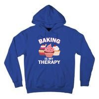 Baking Is My Therapy Cupcake Cake Pie Dessert Gift Tall Hoodie