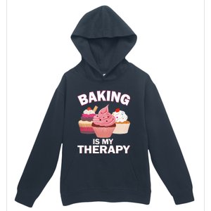 Baking Is My Therapy Cupcake Cake Pie Dessert Gift Urban Pullover Hoodie