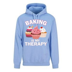 Baking Is My Therapy Cupcake Cake Pie Dessert Gift Unisex Surf Hoodie