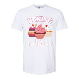 Baking Is My Therapy Cupcake Cake Pie Dessert Gift Softstyle CVC T-Shirt