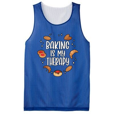 Baking Is My Therapy Gift Mesh Reversible Basketball Jersey Tank