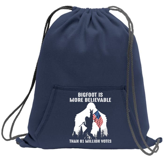 Bigfoot Is More Believable Than 81 Million Votes Vintage Sweatshirt Cinch Pack Bag