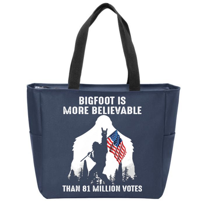 Bigfoot Is More Believable Than 81 Million Votes Vintage Zip Tote Bag