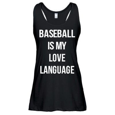Baseball Is My Love Language Ladies Essential Flowy Tank