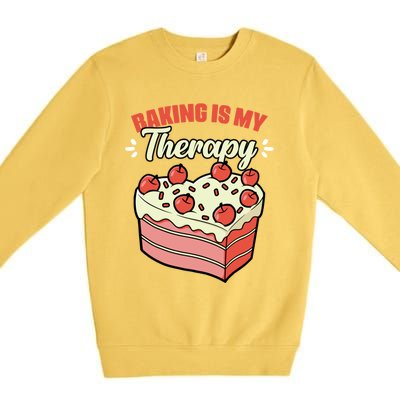 Baking Is My Therapy Cupcake Cookie Pastry Chef Baker Gift Premium Crewneck Sweatshirt