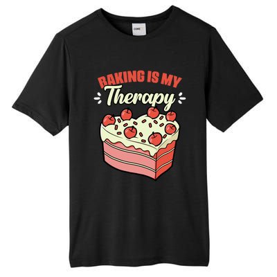 Baking Is My Therapy Cupcake Cookie Pastry Chef Baker Gift Tall Fusion ChromaSoft Performance T-Shirt