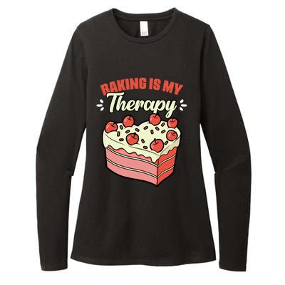 Baking Is My Therapy Cupcake Cookie Pastry Chef Baker Gift Womens CVC Long Sleeve Shirt