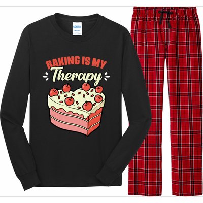 Baking Is My Therapy Cupcake Cookie Pastry Chef Baker Gift Long Sleeve Pajama Set