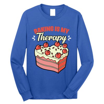 Baking Is My Therapy Cupcake Cookie Pastry Chef Baker Gift Long Sleeve Shirt