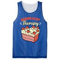 Baking Is My Therapy Cupcake Cookie Pastry Chef Baker Gift Mesh Reversible Basketball Jersey Tank