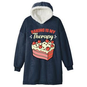 Baking Is My Therapy Cupcake Cookie Pastry Chef Baker Gift Hooded Wearable Blanket