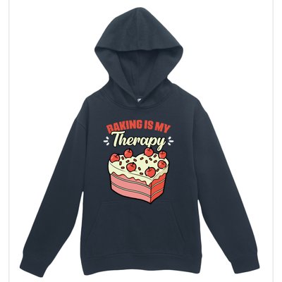 Baking Is My Therapy Cupcake Cookie Pastry Chef Baker Gift Urban Pullover Hoodie