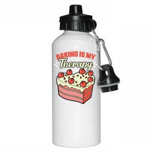 Baking Is My Therapy Cupcake Cookie Pastry Chef Baker Gift Aluminum Water Bottle