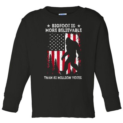 Bigfoot Is More Believable Than 81 Million Votes Vintage Toddler Long Sleeve Shirt