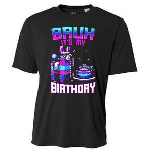 Bruh Its My Birthday Llama Pinata Boy Girl Family Party Bday Cooling Performance Crew T-Shirt