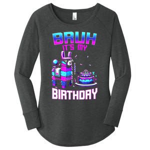 Bruh Its My Birthday Llama Pinata Boy Girl Family Party Bday Women's Perfect Tri Tunic Long Sleeve Shirt