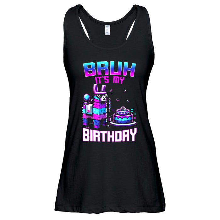 Bruh Its My Birthday Llama Pinata Boy Girl Family Party Bday Ladies Essential Flowy Tank