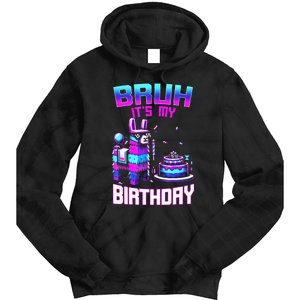 Bruh Its My Birthday Llama Pinata Boy Girl Family Party Bday Tie Dye Hoodie