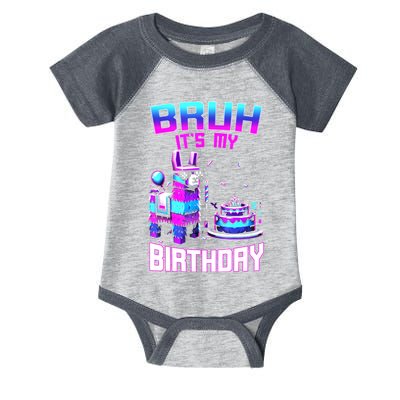 Bruh Its My Birthday Llama Pinata Boy Girl Family Party Bday Infant Baby Jersey Bodysuit