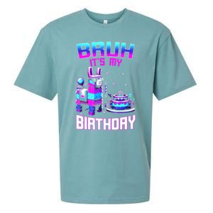 Bruh Its My Birthday Llama Pinata Boy Girl Family Party Bday Sueded Cloud Jersey T-Shirt