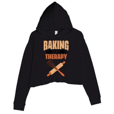 Baking Is My Therapy Cupcake Cookie Pastry Chef Baker Great Gift Crop Fleece Hoodie