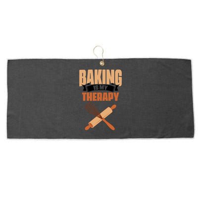 Baking Is My Therapy Cupcake Cookie Pastry Chef Baker Great Gift Large Microfiber Waffle Golf Towel