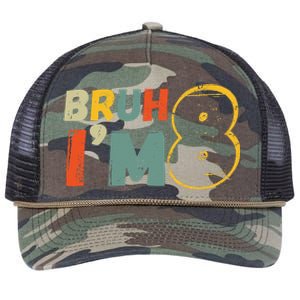 Bruh ItS My 8th Birthday IM 8 Year Old Birthday Gift Retro Rope Trucker Hat Cap