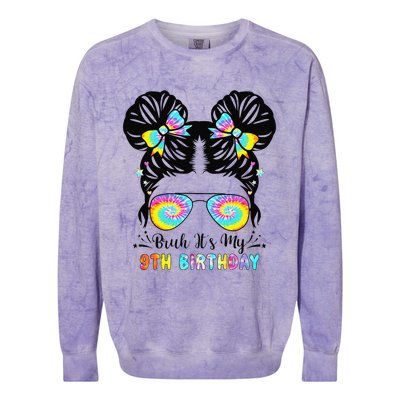 Bruh ItS My 9th Birthday 9 Year Old 9th Birthday Colorblast Crewneck Sweatshirt