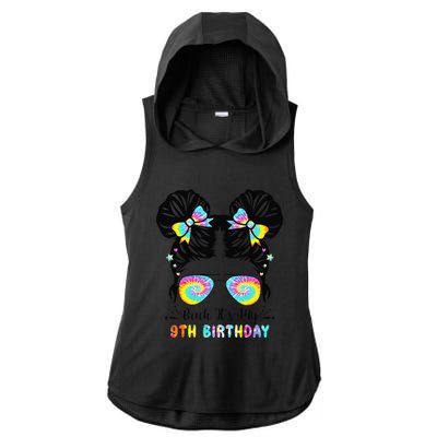 Bruh ItS My 9th Birthday 9 Year Old 9th Birthday Ladies PosiCharge Tri-Blend Wicking Draft Hoodie Tank