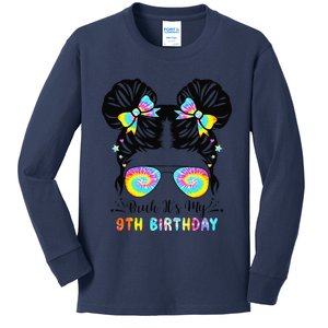 Bruh ItS My 9th Birthday 9 Year Old 9th Birthday Kids Long Sleeve Shirt