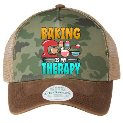 Baking Is My Therapy Cute Gift Legacy Tie Dye Trucker Hat