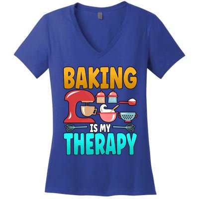 Baking Is My Therapy Cute Gift Women's V-Neck T-Shirt