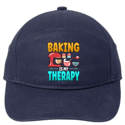 Baking Is My Therapy Cute Gift 7-Panel Snapback Hat