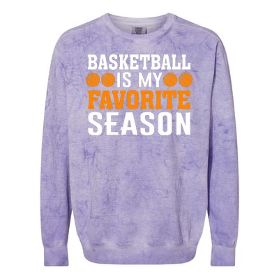 Basketball Is My Favorite Season Colorblast Crewneck Sweatshirt