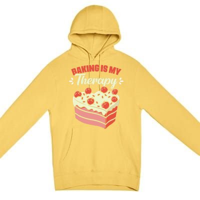 Baking Is My Therapy Cupcake Cookie Pastry Chef Baker Cool Gift Premium Pullover Hoodie