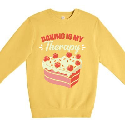 Baking Is My Therapy Cupcake Cookie Pastry Chef Baker Cool Gift Premium Crewneck Sweatshirt